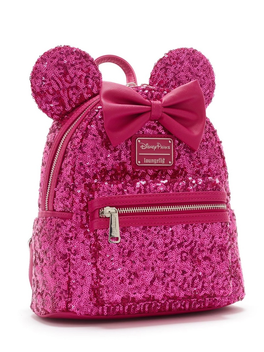 Loungefly Hot Pink Sequin Minnie Ear Mini Backpack